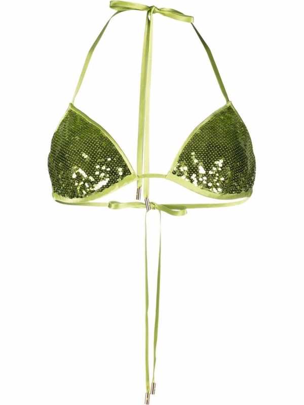 sequin-embellished halterneck bralette