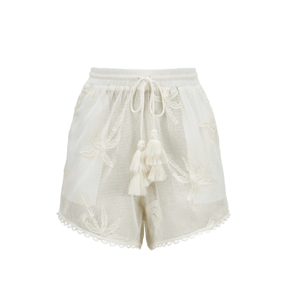 Farm Rio Palm Trees Tassel Mini Shorts