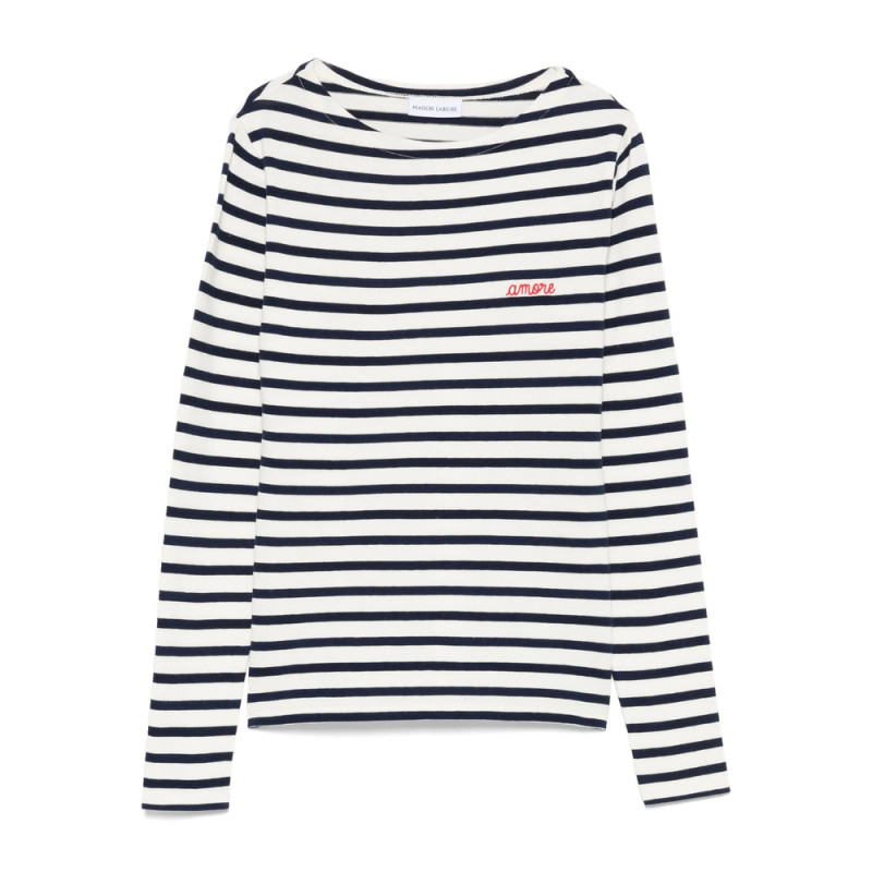 Maison Labiche Colombier Stripe Boat-neck T-shirt