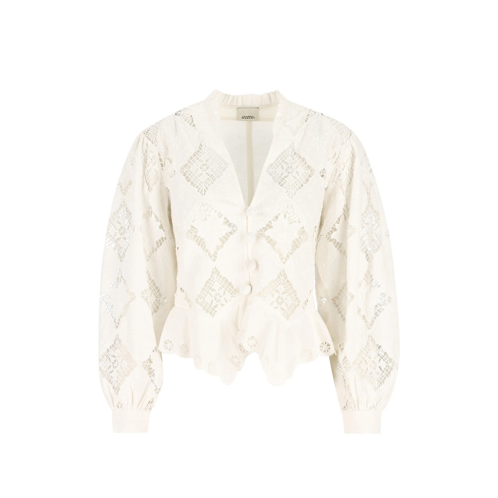 Isabel Marant Nina Ruffled V-neck Blouse