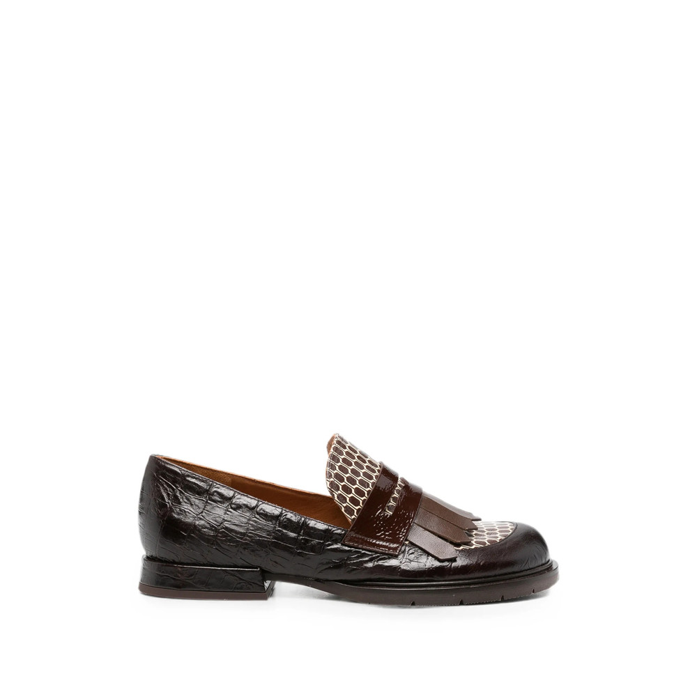 Chie Mihara Jeluse Croc-effect Fringed Loafers