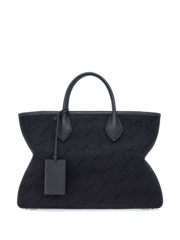 jacquard-print tote bag
