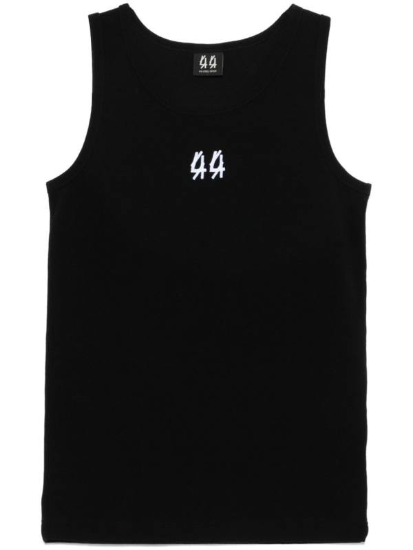 logo-embroidered tank top