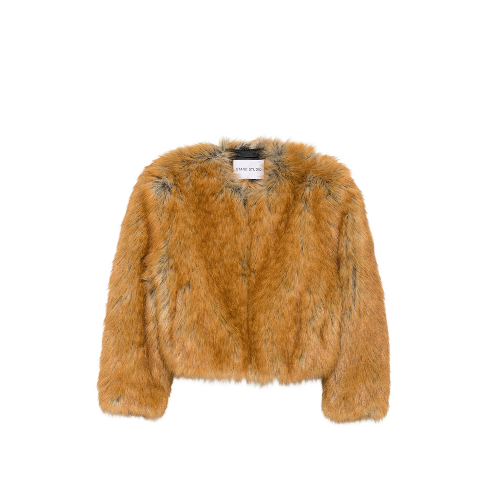 Stand Karly Faux-fur Collarless Jacket