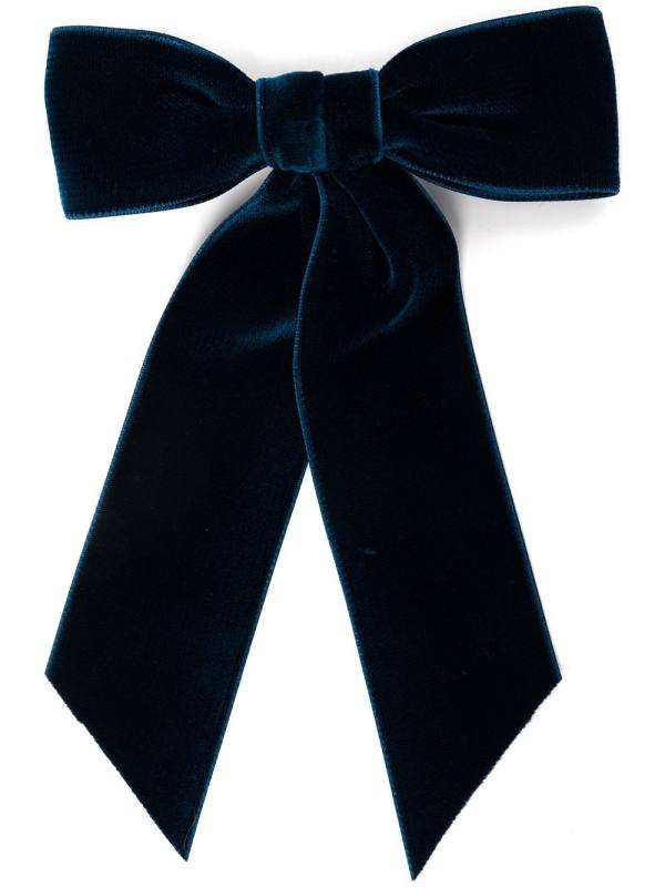 bow-detail velvet clip