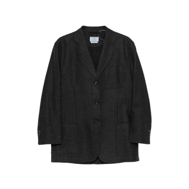 Prada Logo-stitch Single-breasted Blazer