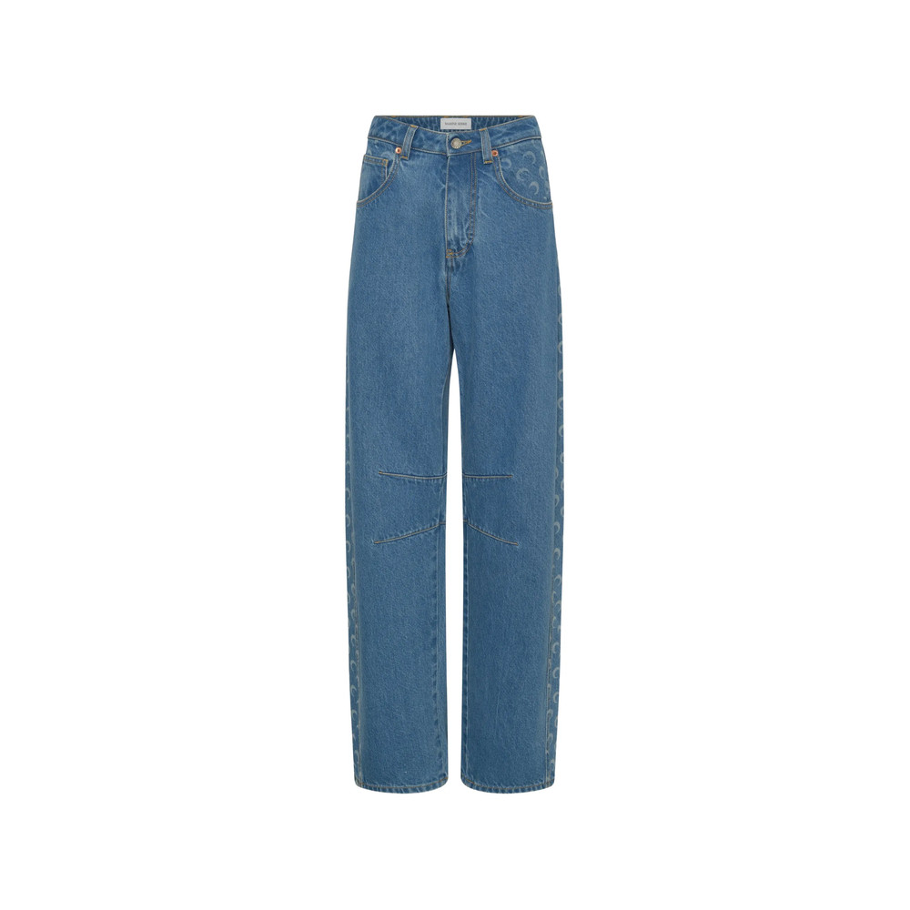 Marine Serre Moon-print Barrel Jeans