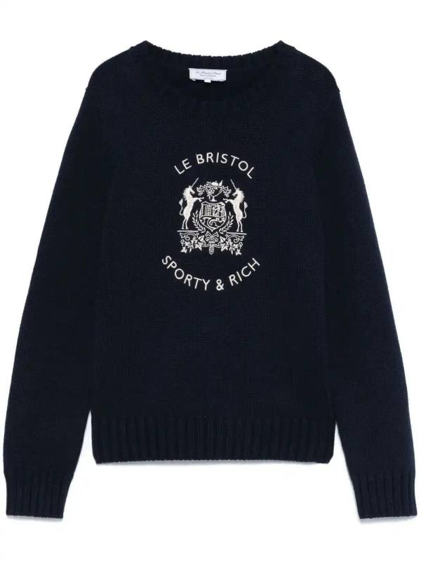x Le Bristol Paris crest-embroidered sweater