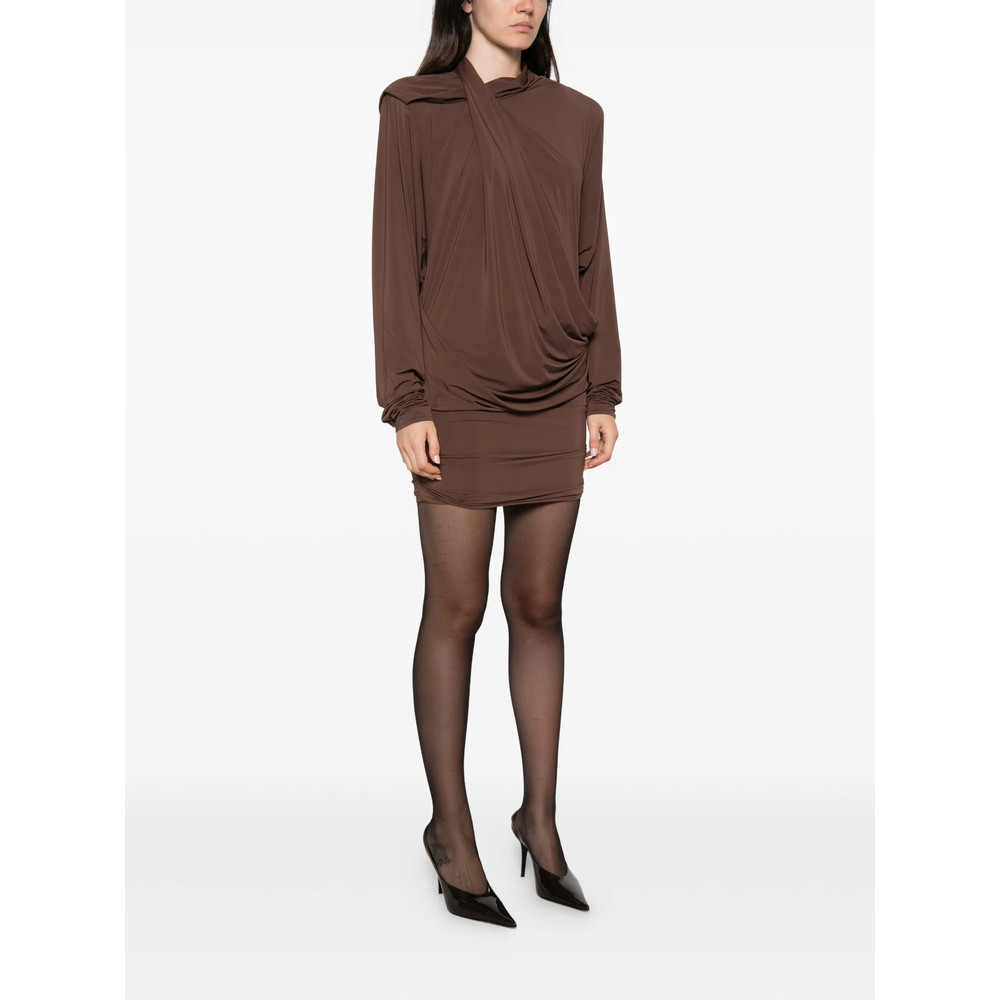 Entire Studios Dalters Draped Long-sleeve Mini Dress
