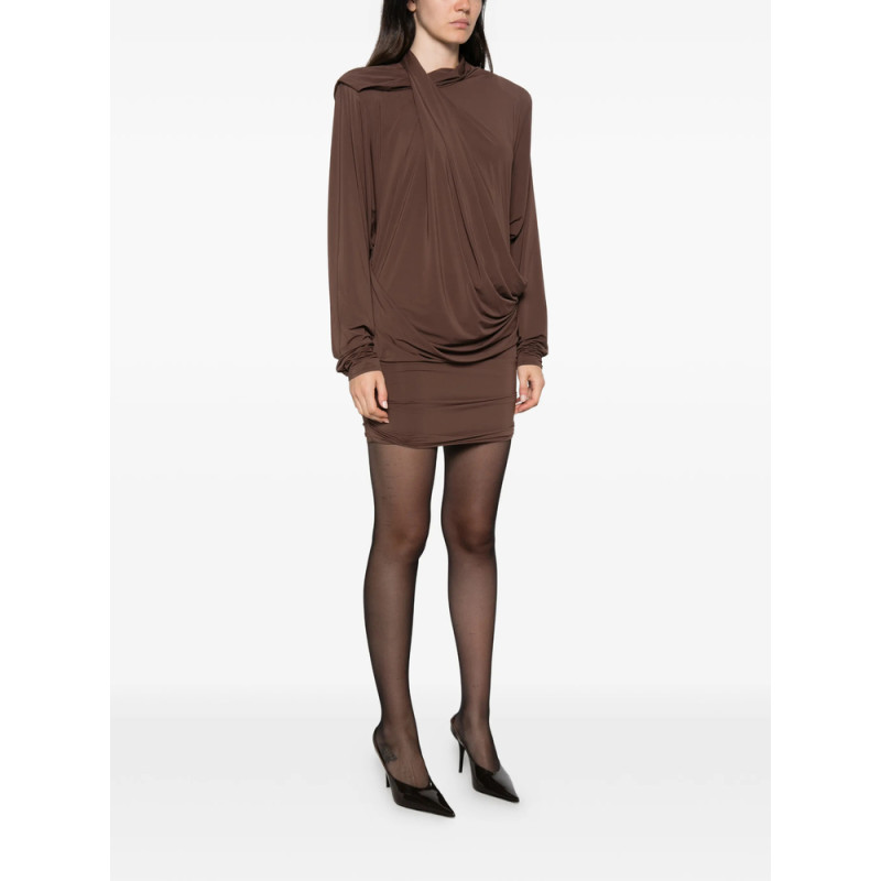 Entire Studios Dalters Draped Long-sleeve Mini Dress
