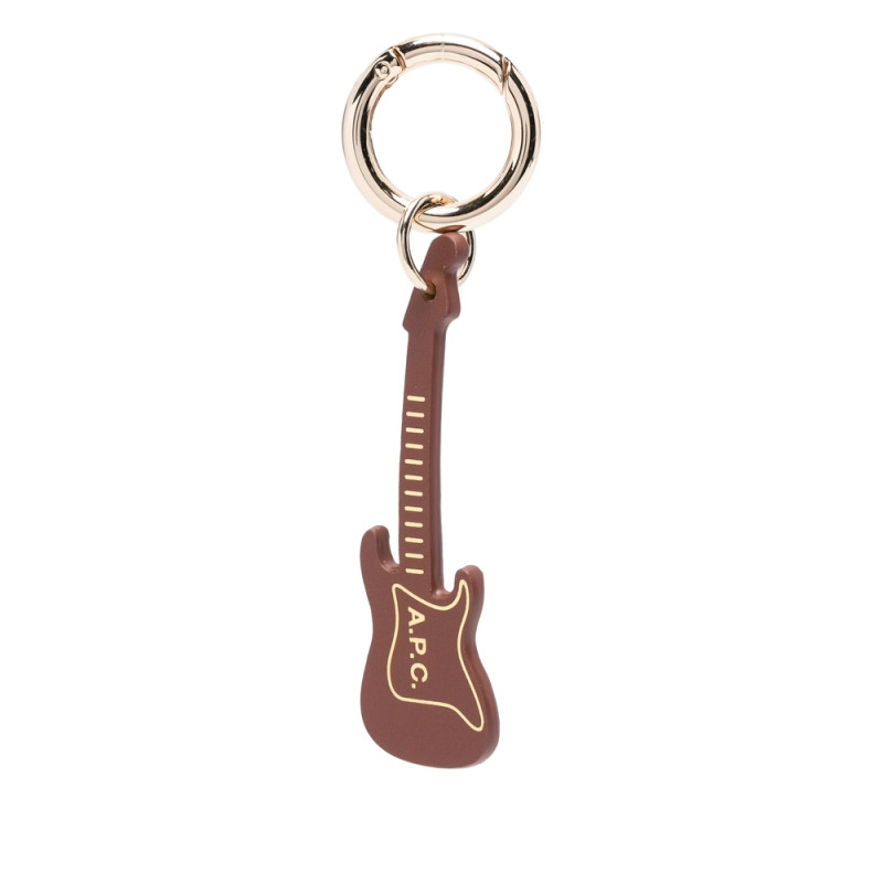 A. p.c. Guitar-shape Logo-detail Keyring