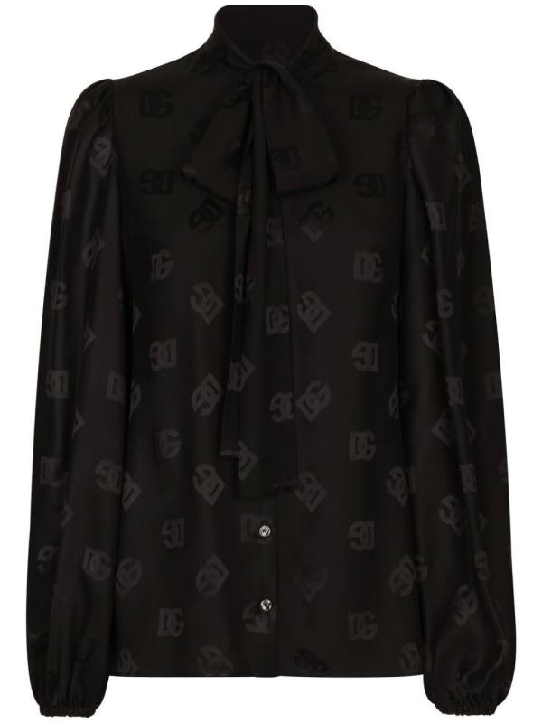 monogram-jacquard silk shirtt