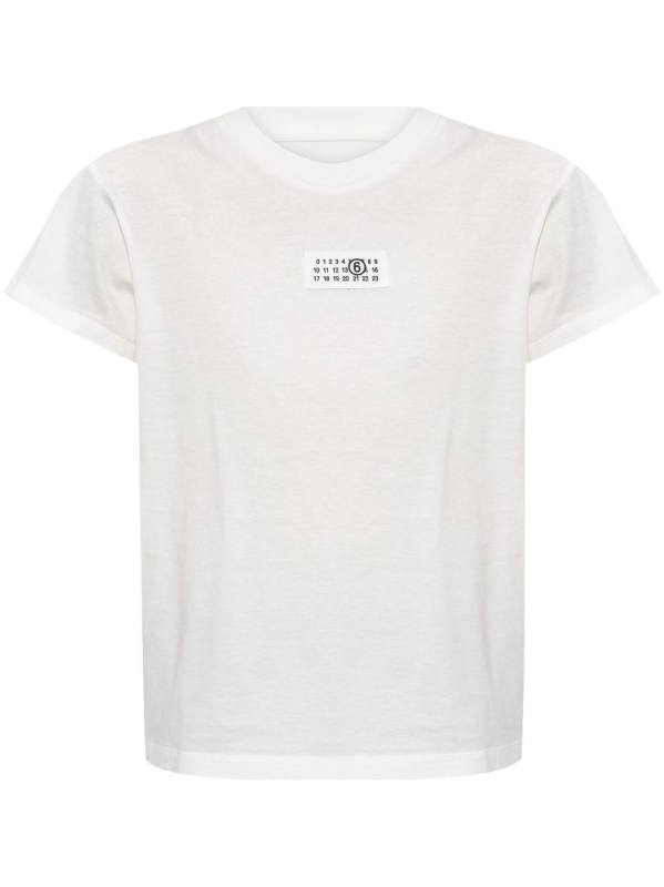 Numbers-motif cotton T-shirt