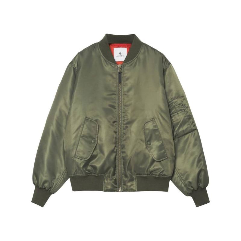 Anine Bing Leon Satin Bomber Jacket