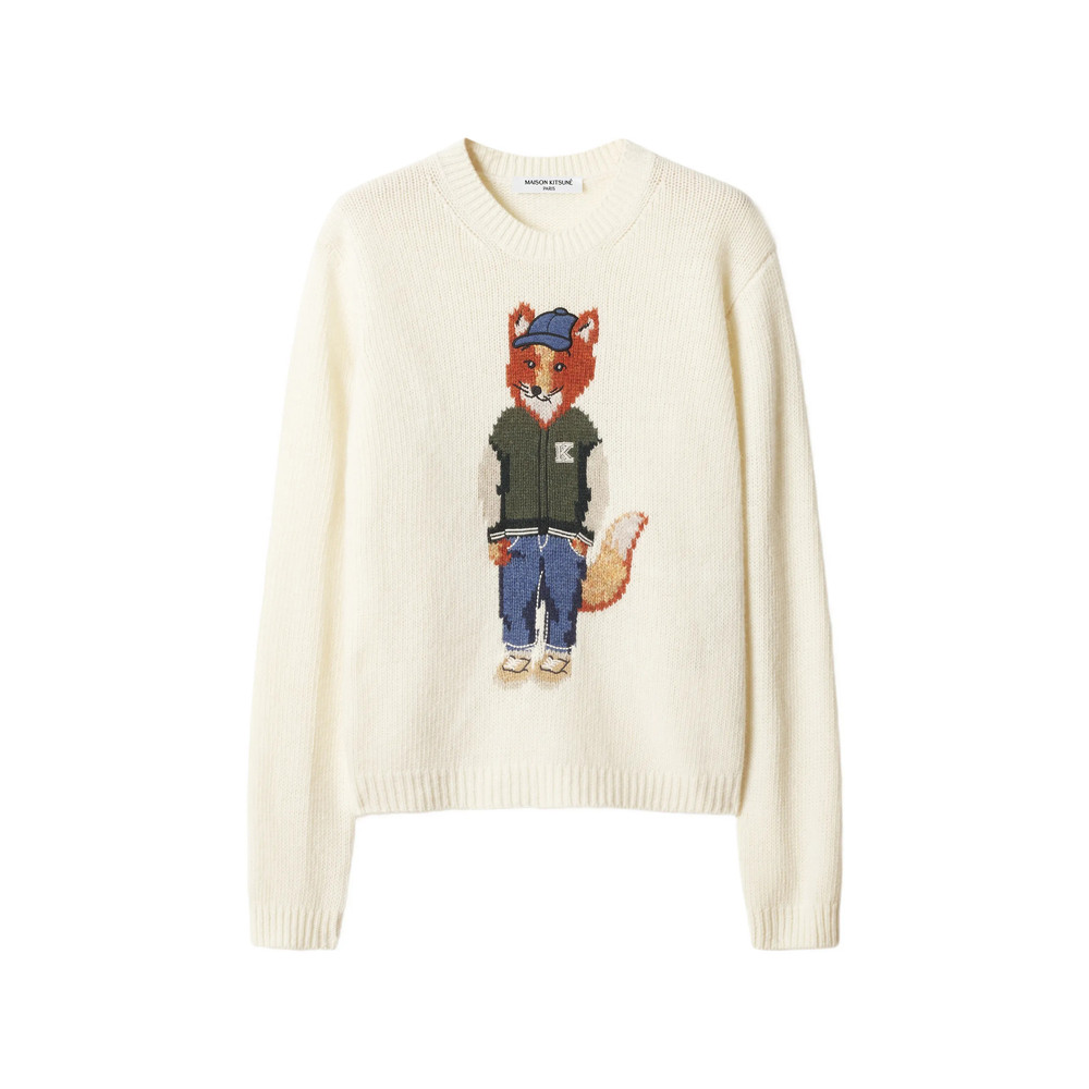 Maison Kitsuné Dressed Fox Intarsia-knit Sweater