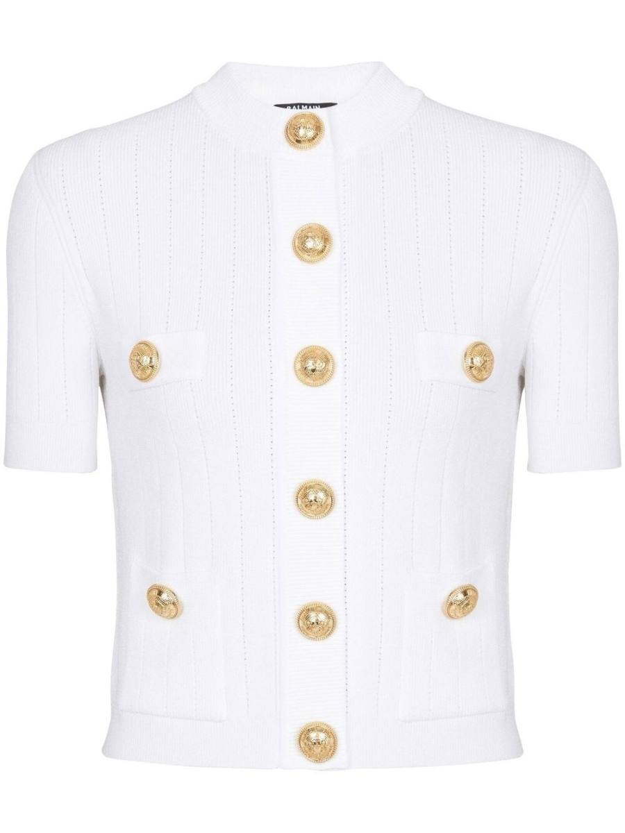 pointelle-knit cardigan