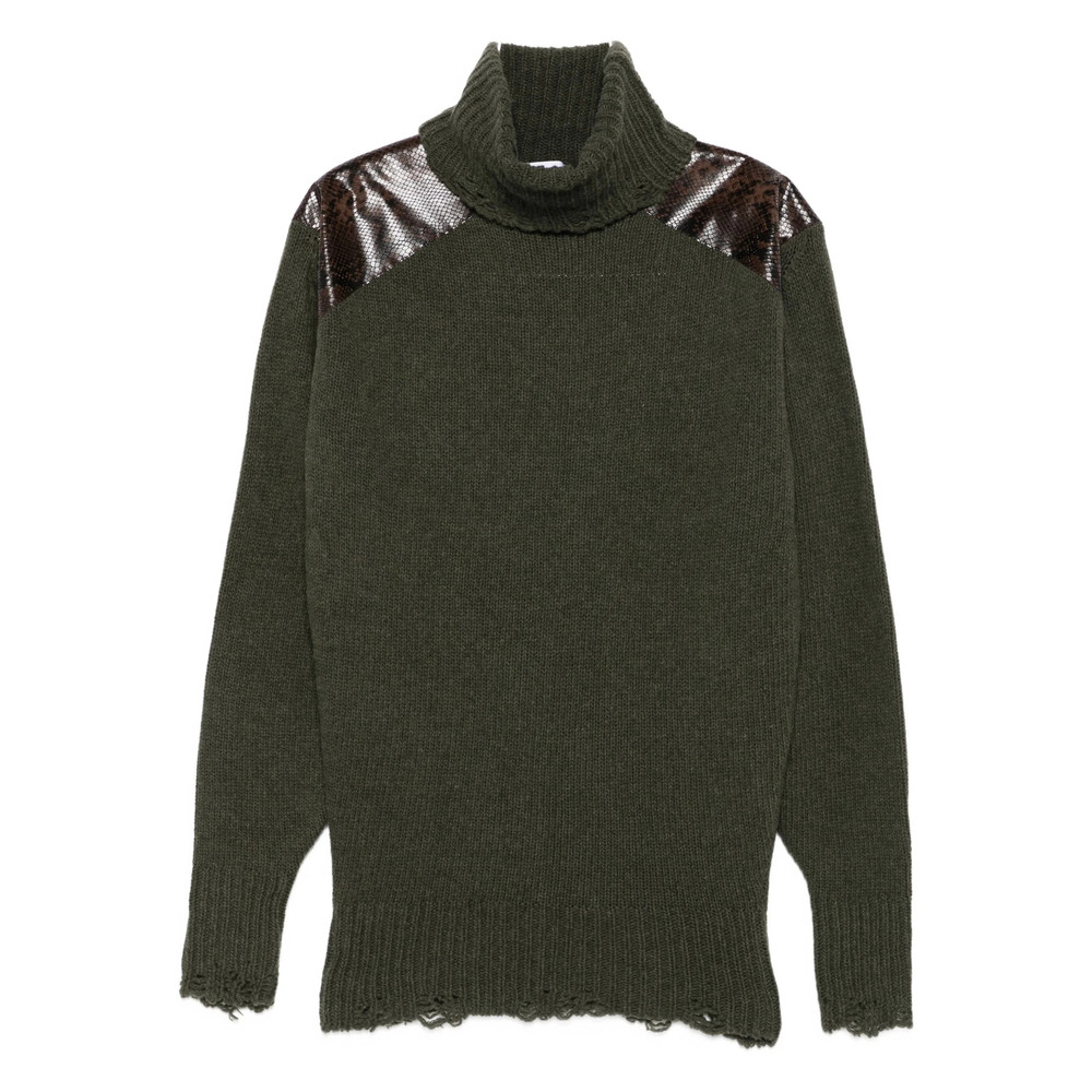 Stella Mccartney Panelled Frayed-hem Sweater