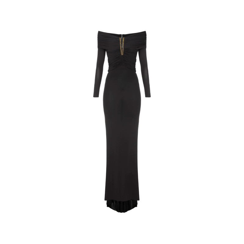 Elisabetta Franchi Red-carpet Dress In Lightweight Crêpe Jersey