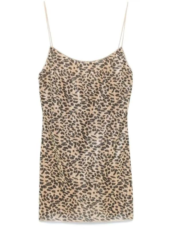 leopard-print mini dress