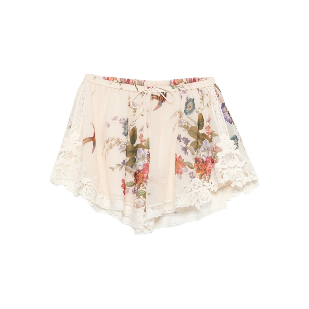 Zimmermann Patience Floral Lace Shorts
