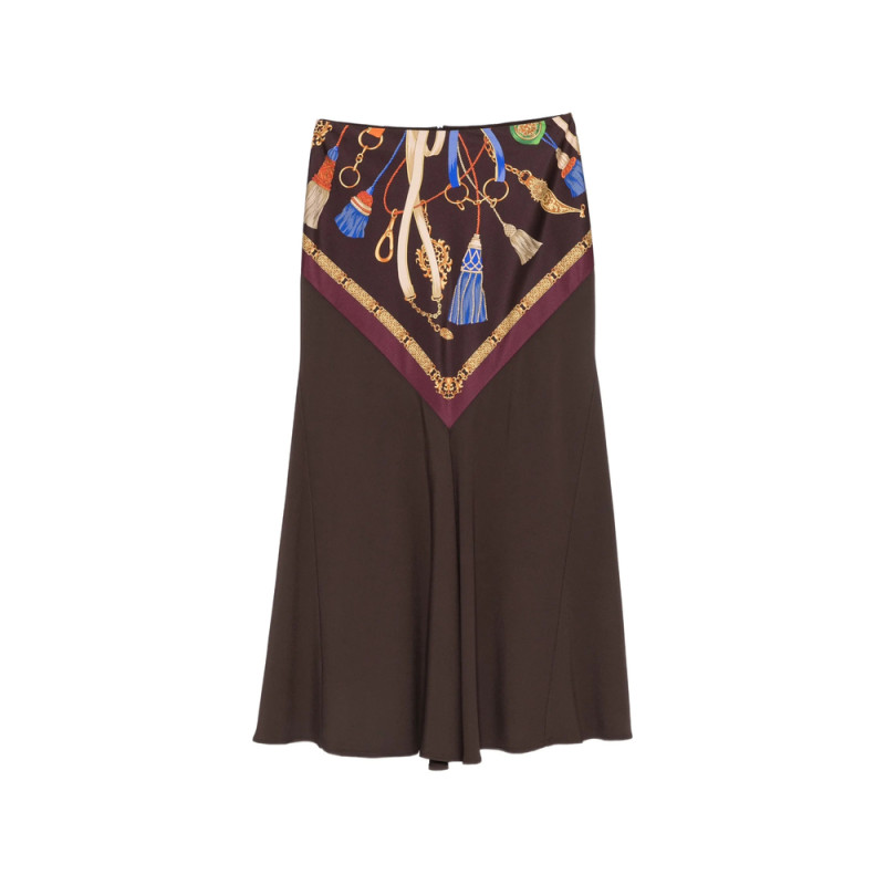 Etro Tassel-print Flared Midi Skirt