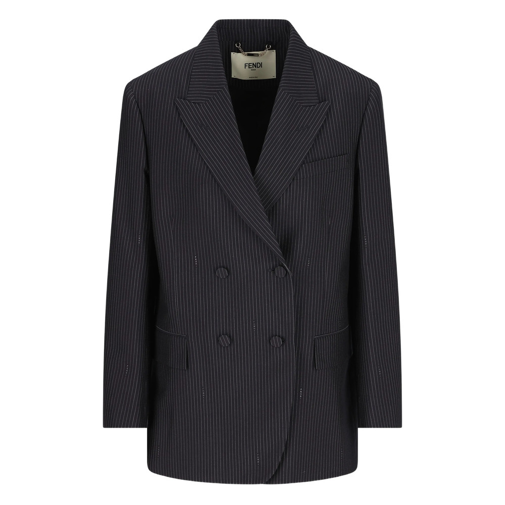 Fendi Pinstripe Flap-pocket Blazer