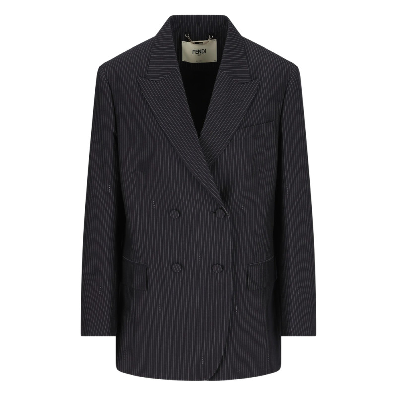 Fendi Pinstripe Flap-pocket Blazer