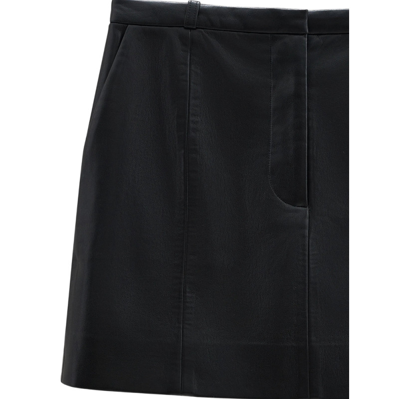 Anine Bing Benedict Mini Skirt - Black Recycled Leather