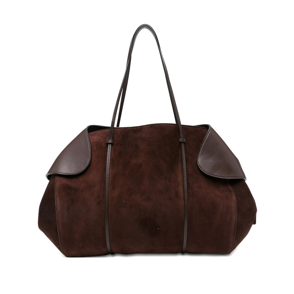 Neous Leather-trimmed Suede Shoulder Bag