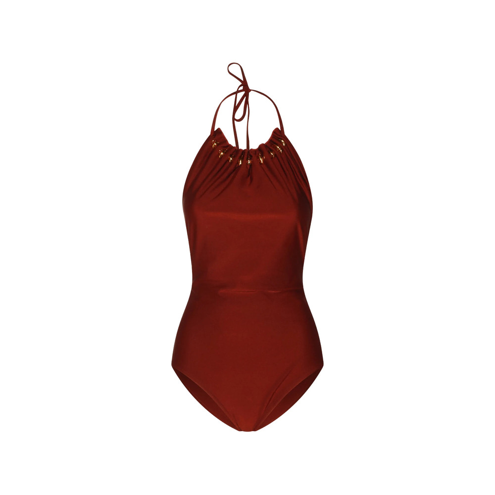 Zimmermann Embellished Halterneck Swimsuit