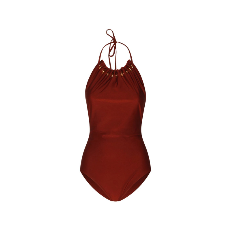 Zimmermann Embellished Halterneck Swimsuit