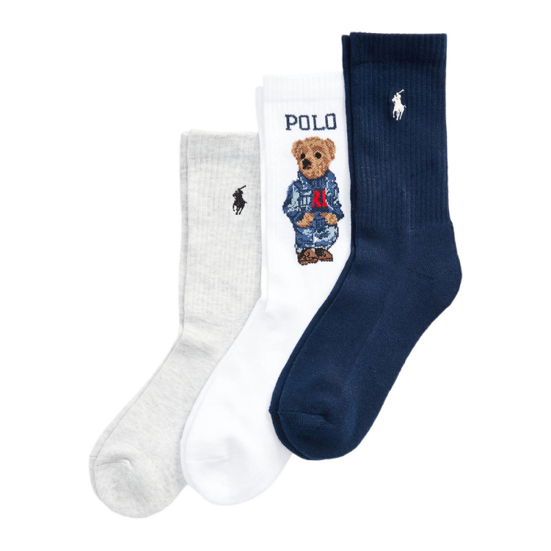 Ralph Lauren Polo Bear-motif Socks (pack Of Three)