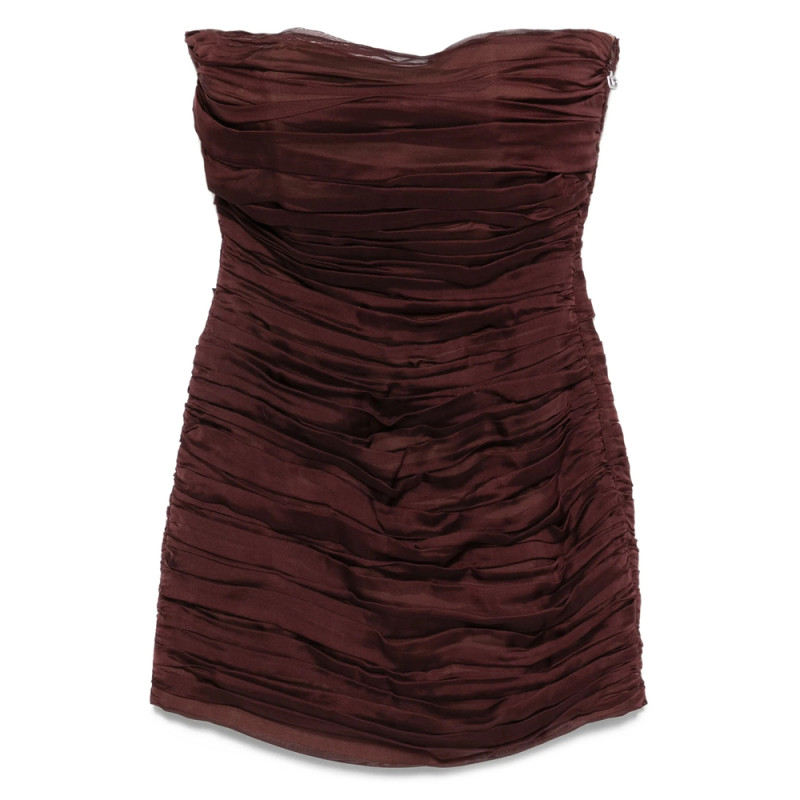 Raquel Diniz New Ambra Strapless Pleated Mini Dress