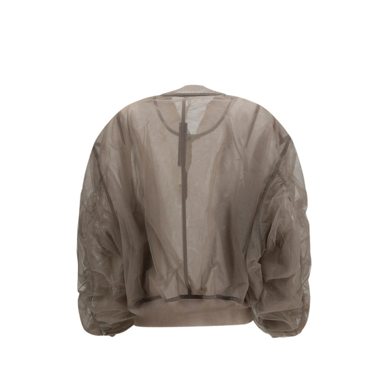 Rick Owens Secchia Flight Crinkled Sleeve Bomber Jacket