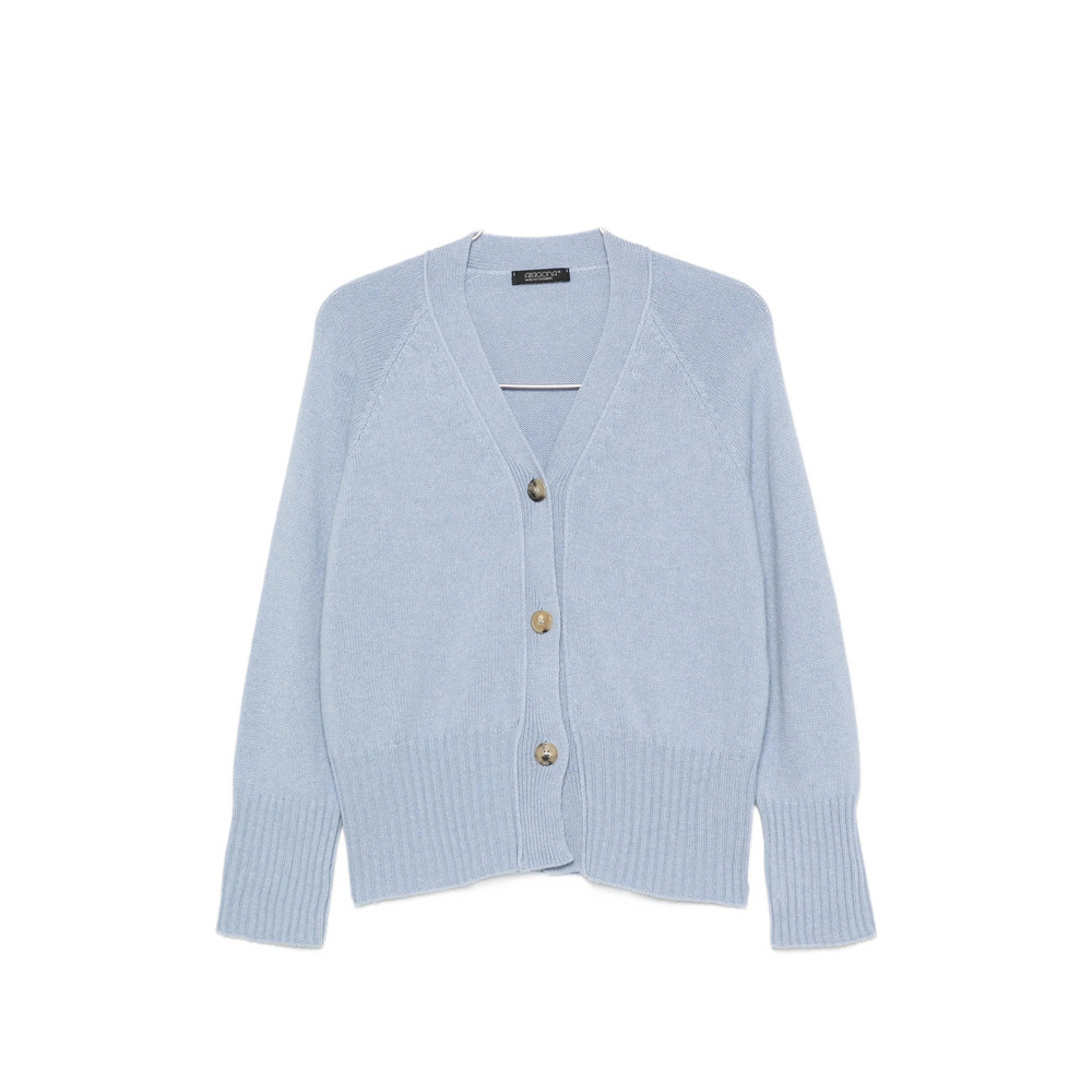 Aragona V-neck Ribbed-knit Cardigan