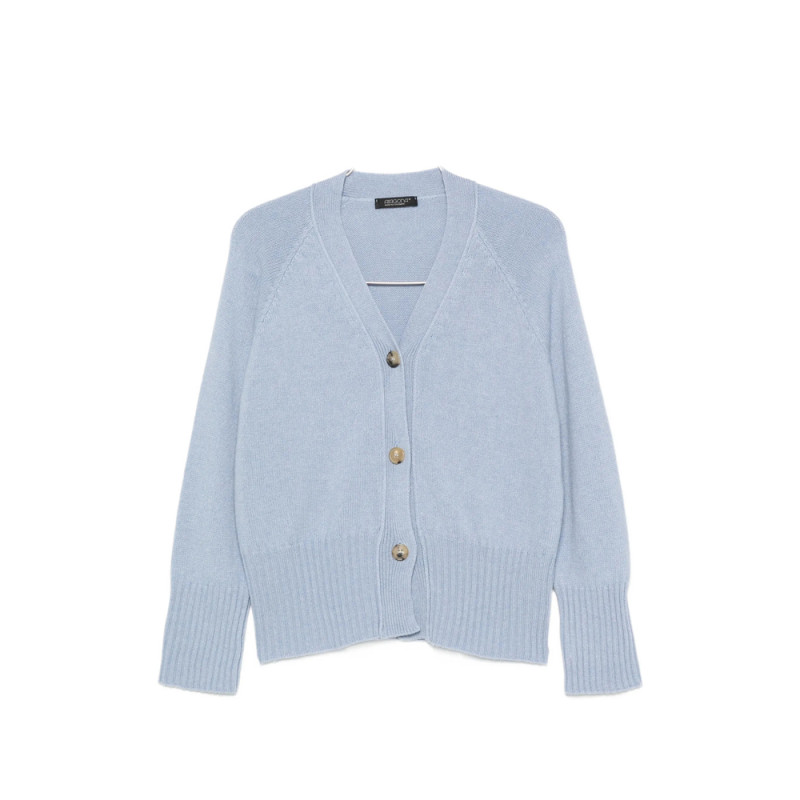 Aragona V-neck Ribbed-knit Cardigan