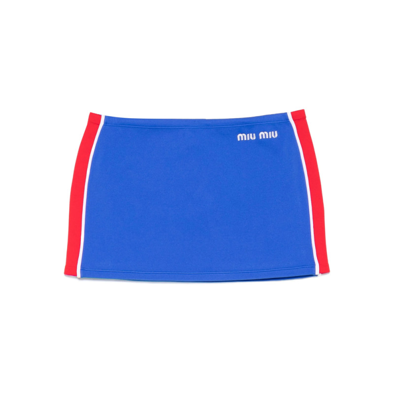 Miu Miu Logo Stripe Mini Skirt