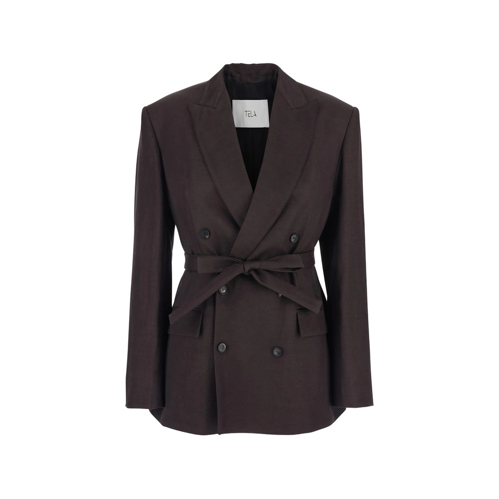 Tela Double-breasted Belted Blazer