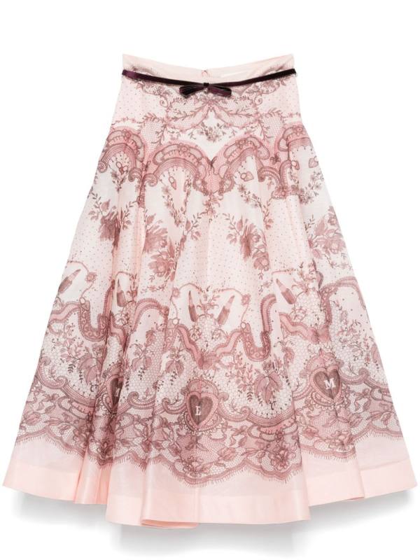 Crush flared midi skirt