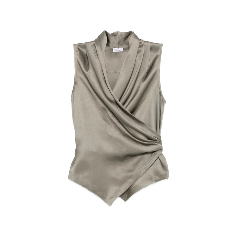 Brunello Cucinelli Draped Sleeveless Top