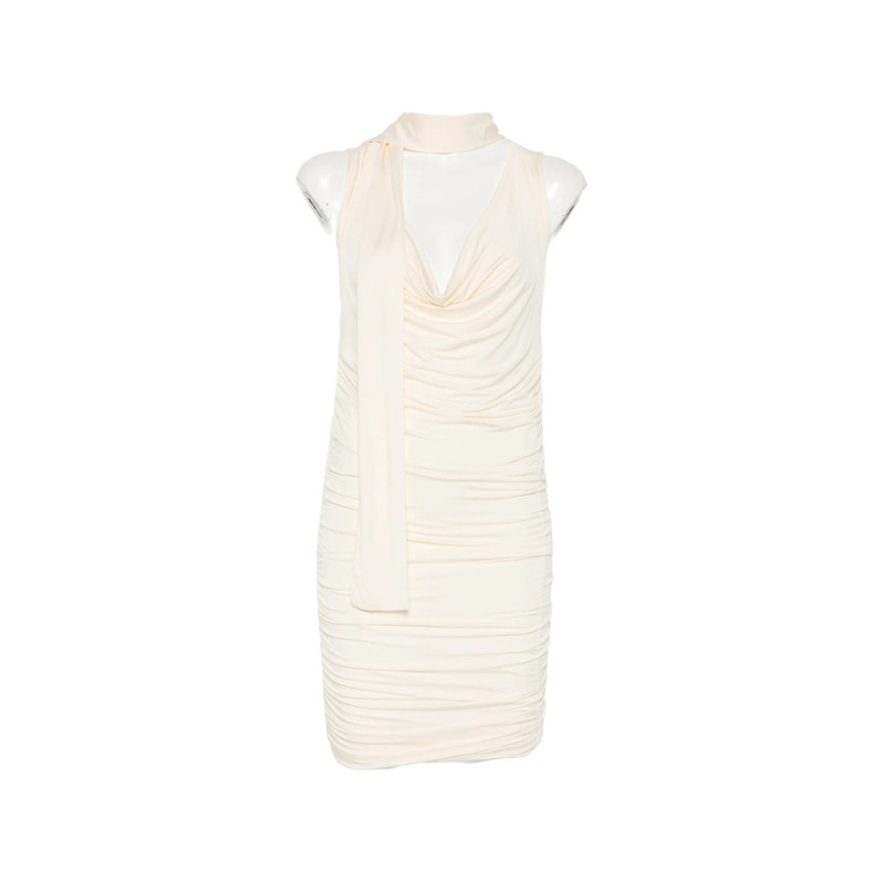 Aya Muse Draped-meckline Midi Dress