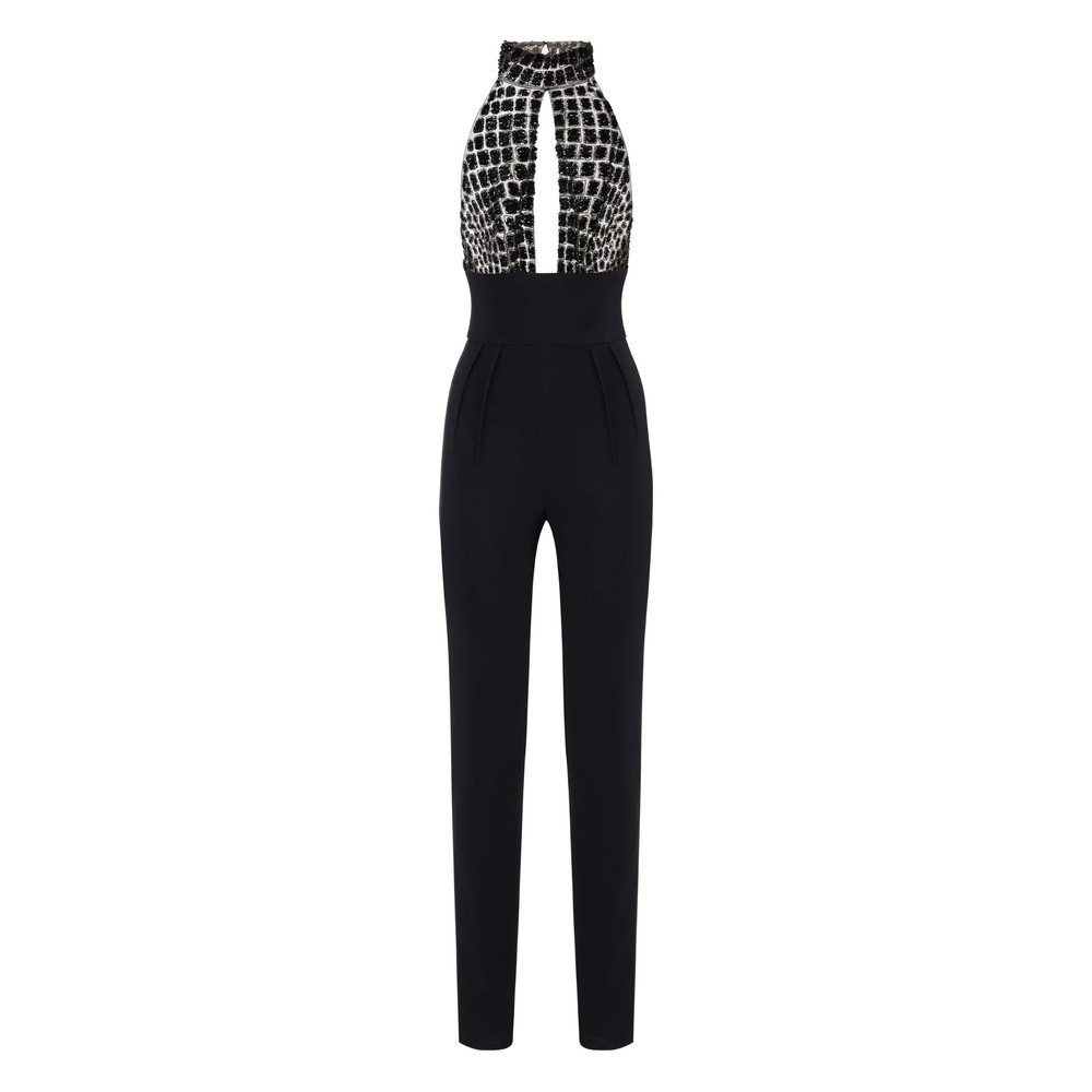 Elisabetta Franchi Embellished Halter-neck Jumpsuit