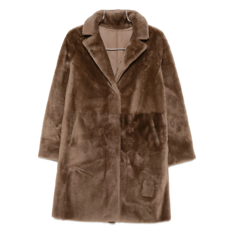 Suprema Lapel-collar Fleece Coat