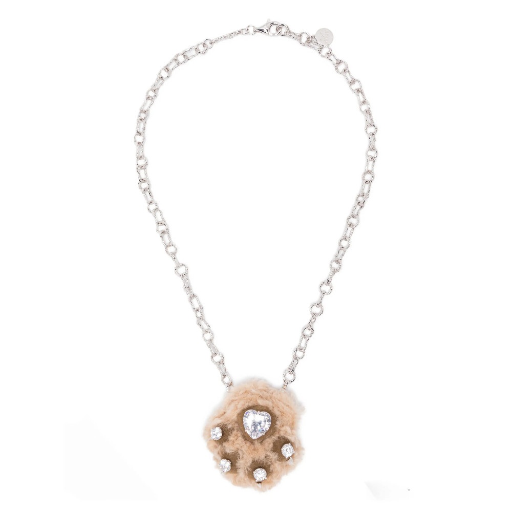 Yvmin Heart-shaped Crystal Embellished Necklace