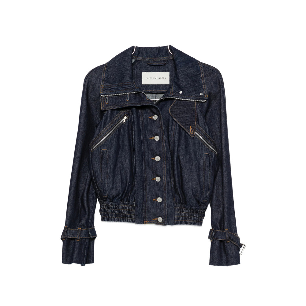 Dries Van Noten High-neck Elasticated-hem Denim Jacket