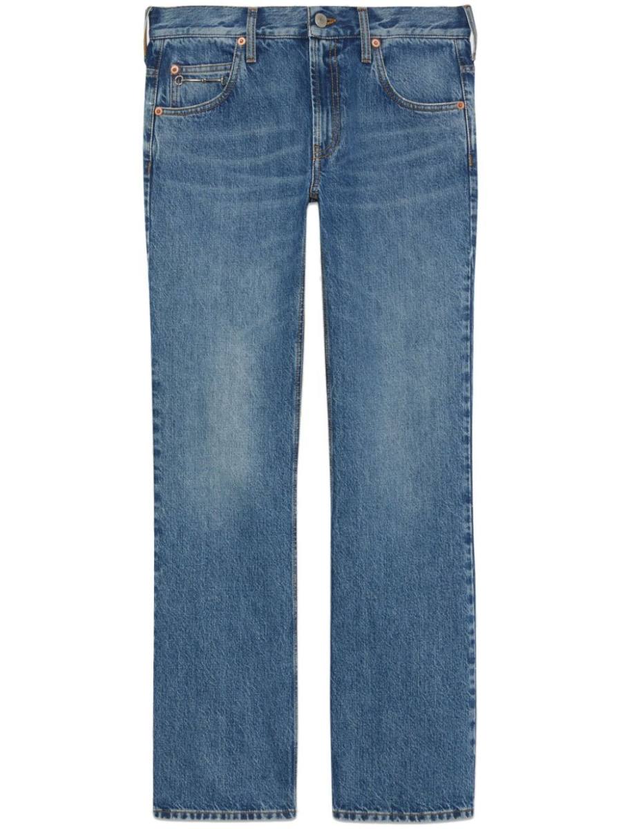 Denim pant with slim Horsebit