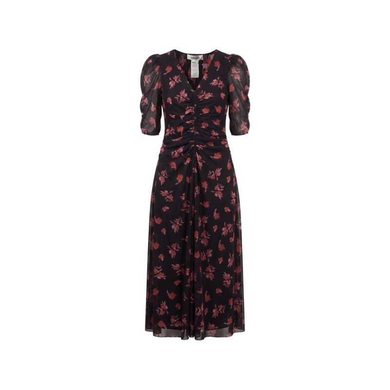 Diane Von Furstenberg Koren Floral-print Ruched Midi Dress