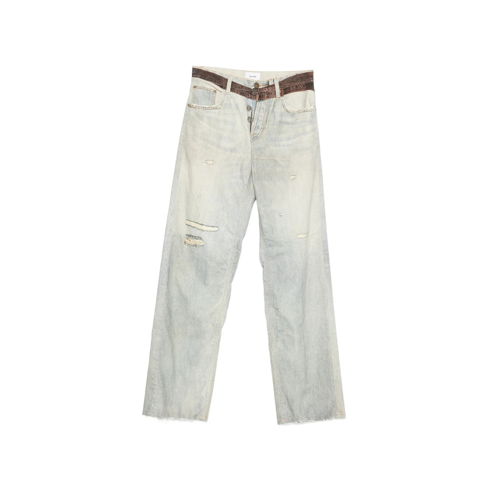 Haikure Bonnie Printed-belt Trousers