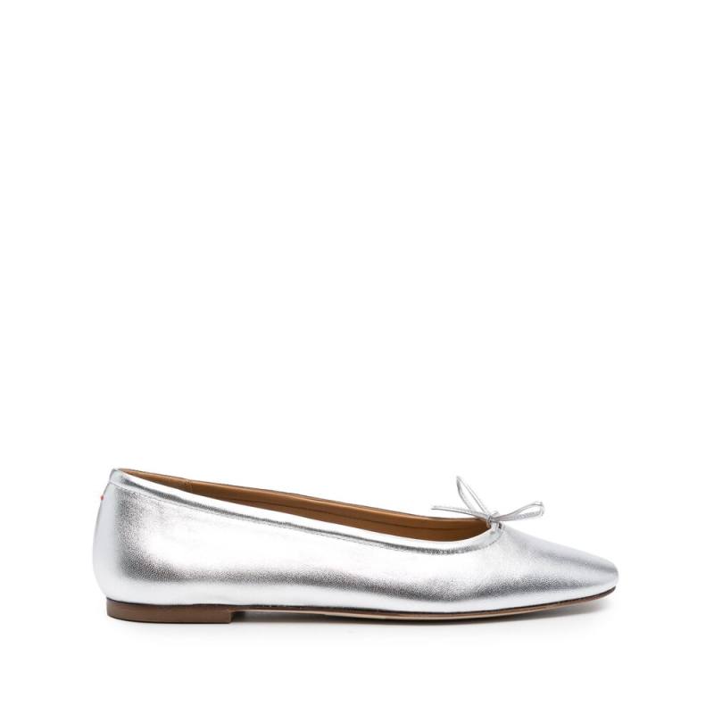 Aeyde Metallic Leather Ballerina Shoes