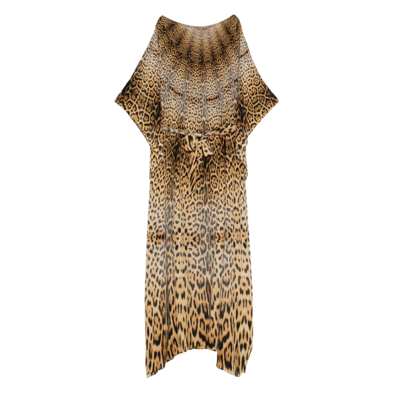 Roberto Cavalli Self-tie Leopard-print Dress